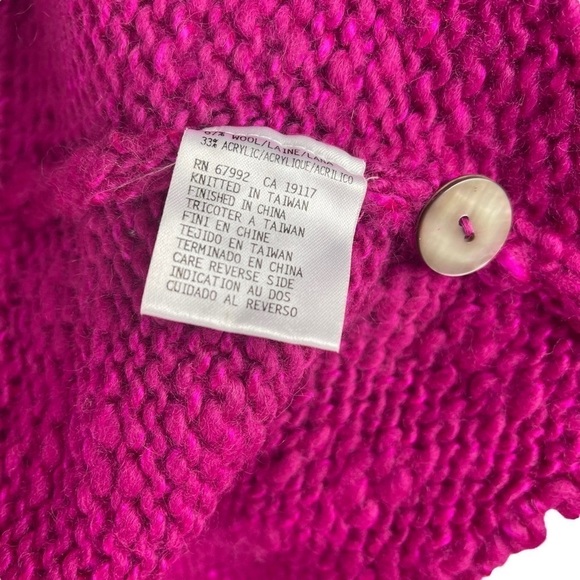 SIGRID OLSEN SO BLUE CHUNKY KNIT WOOL BLEND OPEN FRONT CARDIGAN SWEATER - Picture 13 of 13